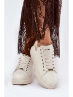 Kožené Dámské Tenisky Na Platformě Béžové model 21691425 - Goe