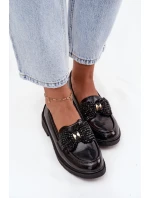 Lakierowane Mokasyny Damskie Z Kokardką S.Barski HY52-319A Czarne