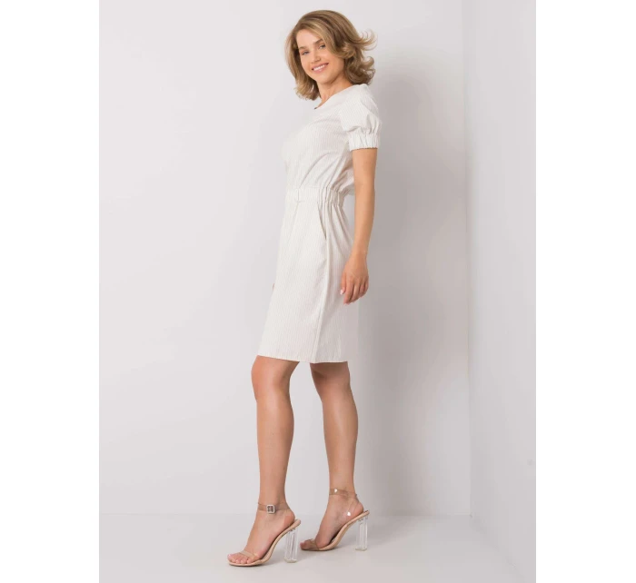 Sukienka LK SK model 20129342 ecru - FPrice Sukienka LK SK model 20129342 ecru - FPrice