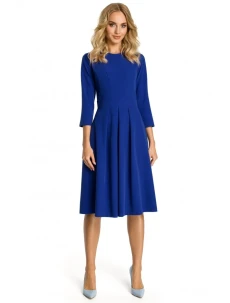 M335 Šaty so skrinkovým záhybom vpredu - kráľovská modrá