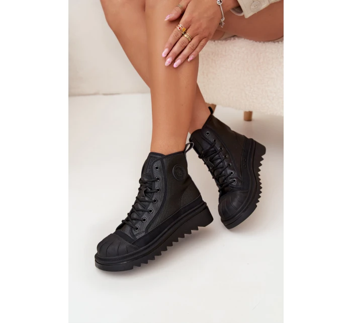 Dámske vysoké zateplené tenisky Big Star - čierne Dámske vysoké zateplené tenisky Big Star - čierne