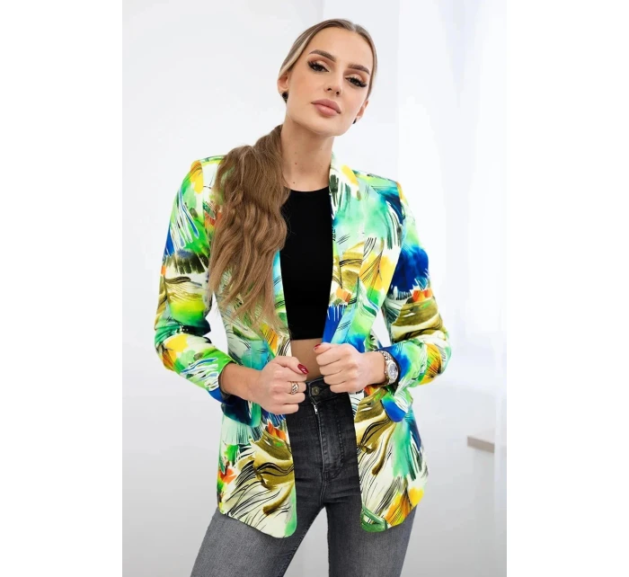 Bavlněné sako s potiskem zelené model 21241201 - Kesi