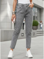 Dámske džínsy s vysokým pásom v štýle mom fit sivé FashionStreet UY2894