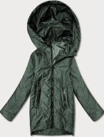 Dámska ľahká prešívaná bunda s kapucňou Goodlookin khaki (B8588-11)