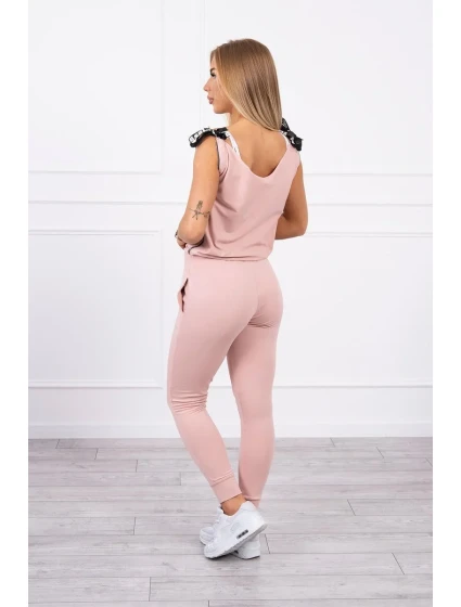 Nohavice/oblek s nápisom selfie tmavo púdrovo ružové Nohavice/oblek s nápisom selfie tmavo púdrovo ružové