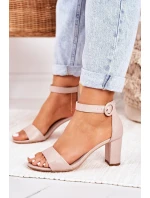 Sandały Damskie Na Słupku Pudrowy Róż Lexi Sandały Damskie Na Słupku Pudrowy Róż Lexi