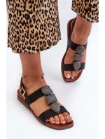 Dámské Černé Sandály S Ozdobami model 21661462 - SERGIO LEONE