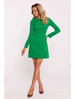 M814 Mini šaty s mašľou na ramene - zelené