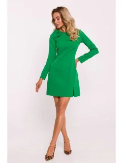 M814 Mini šaty s mašľou na ramene - zelené