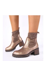 Topánky na podpätku M-789 zlaté - Solea Topánky na podpätku M-789 zlaté - Solea