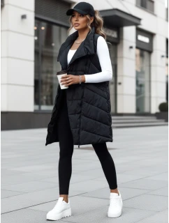 Dámská prošívaná dlouhá vesta bez kapuce černá Dstreet model 21979794 - FashionStreet
