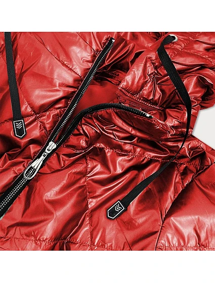 Červená lesklá dámská bunda s kapucí model 16148058 - S'WEST