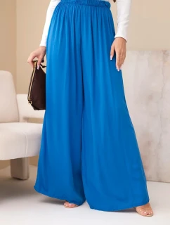 Dámské viskózové široké kalhoty s gumou v pase model 21924570 - K-Fashion