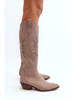 Semišové Lodičky s na Nízkém Podpatku Bežové model 21646141 - Zazoo