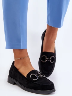 Damskie Zamszowe Mokasyny Z Ozdobą Czarne Echonesa