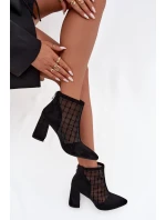 kotníkové boty na podpatku D A  černé model 21713820 - D&A