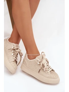 Ozdobené dámské tenisky béžové Calissea