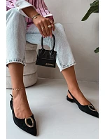 Dámske sandále na nízkom podpätku s ozdobou Black Sparkle Dámske sandále na nízkom podpätku s ozdobou Black Sparkle