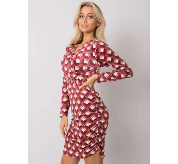 Šaty DHJ SK 12695.26P tmavo ružová