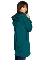 Dámská delší mikina zelená model 18439335 - BeWear Dámská delší mikina zelená model 18439335 - BeWear