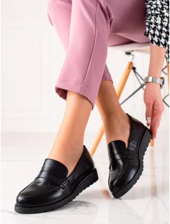 Pohodlné poltopánky čierne dámske bez podpätku