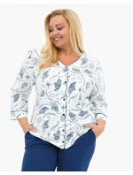 Pyžamo  2 3/4 3XL5XL dámské rozepínací model 21238303 - Cornette