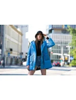 Světle modrá dámská bunda s kapucí model 15846262 - Ann Gissy