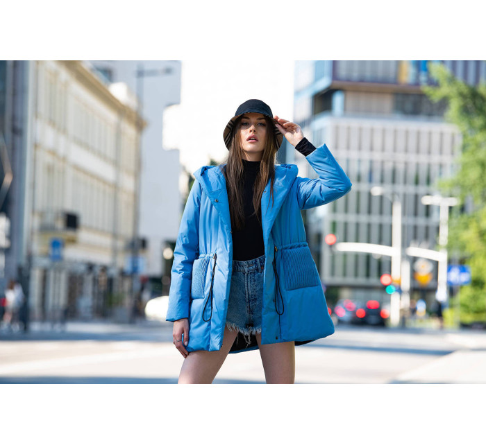 Světle modrá dámská bunda s kapucí model 15846262 - Ann Gissy