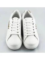 Bielo-zlaté šnurovacie dámske sneakersy (RC-03)