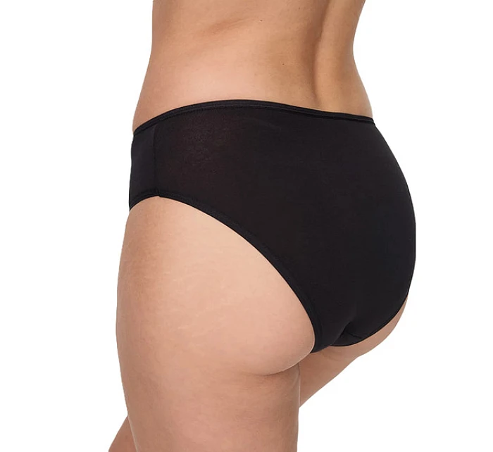 Dámske nohavičky s vysokým strihom 2 ks NUR DIE COTTON MIDISLIP 2x - NUR DIE - čierna