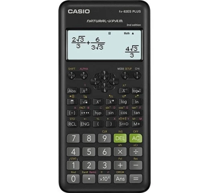 CASIO FX-82ESPLUS-2 VEDECKÁ KALKULAČKA, 252 FUNKCIÍ, 77X162MM, ČIERNA KRABICA