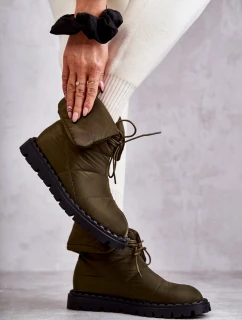 Dámské zateplené kozačky Zelené model 21596984 - Boto