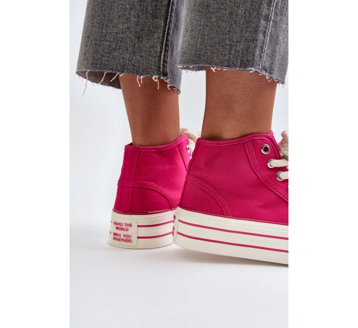 Trampki Damskie Na Platformie Fuksja Aineri