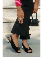 Semišové Elegantní Dámské Sandály model 21694823 Černé - CheBello