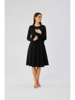 S358 Priliehavé šaty bez rukávov - čierne
