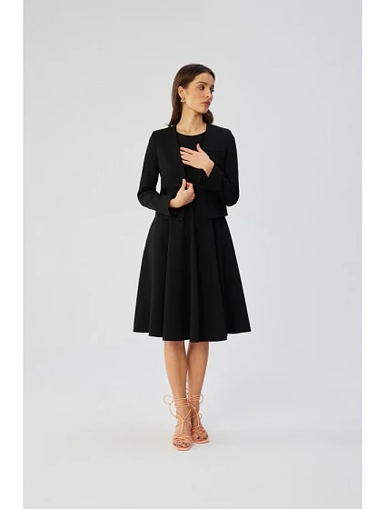 model 19647273 Přiléhavé šaty bez rukávů černé - STYLOVE