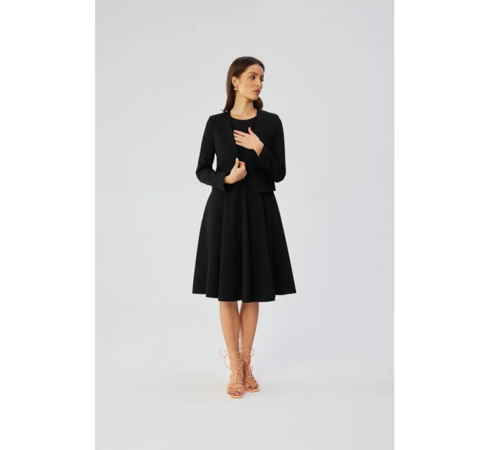 S358 Priliehavé šaty bez rukávov - čierne