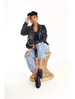 Damskie Skórzane Trampki Big Star Czarne V274871 Damskie Skórzane Trampki Big Star Czarne V274871