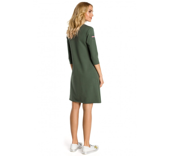 Trapézové šaty s pruhy  zelené model 15097066 - Moe