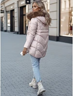 Dámska zimná bunda s kapucňou TY4441 béžová - FashionStreet