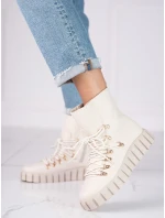 Trendy hnědé kotníčkové boty dámské na klínku Trendy hnědé kotníčkové boty dámské na klínku