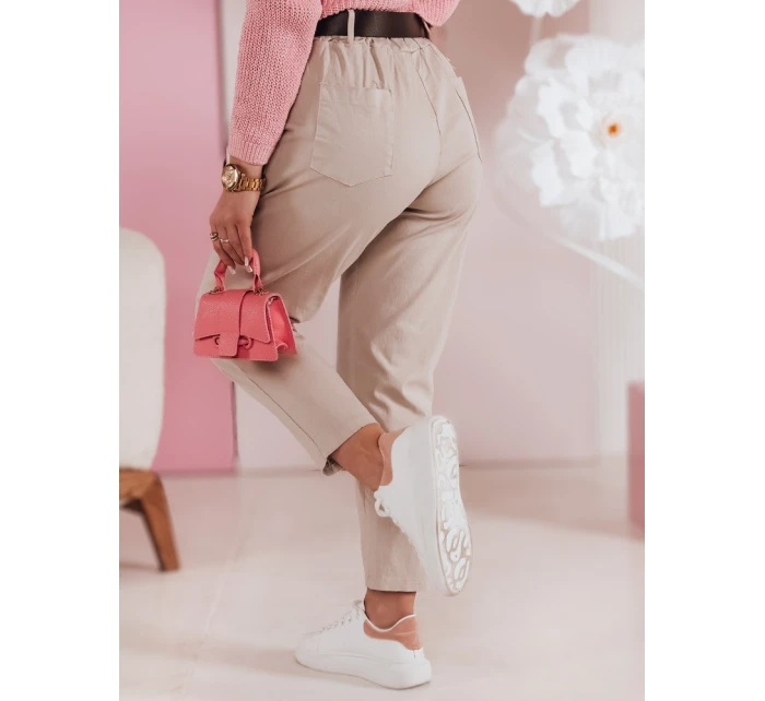 Dámske ležérne nohavice s opaskom SOFELIA moka FashionStreet UY2505