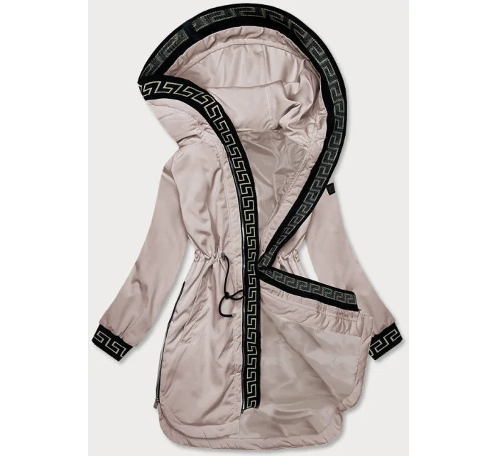 Tenká béžová dámská bunda s ozdobnou lemovkou model 18340725 - S'WEST