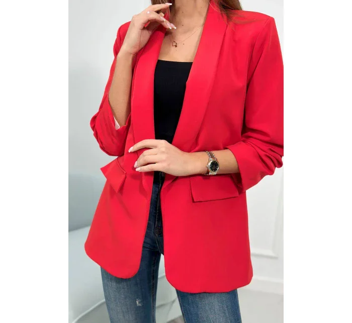 Bunda s klopami elegantná červená