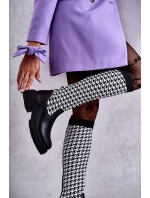 Damskie Kozaki Skarpetkowe W Pepitkę Czarno-Białe Avira Damskie Kozaki Skarpetkowe W Pepitkę Czarno-Białe Avira