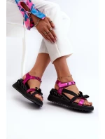 Dámské sandály s mašlí D&A model 21660353 fuchsie - S.Barski