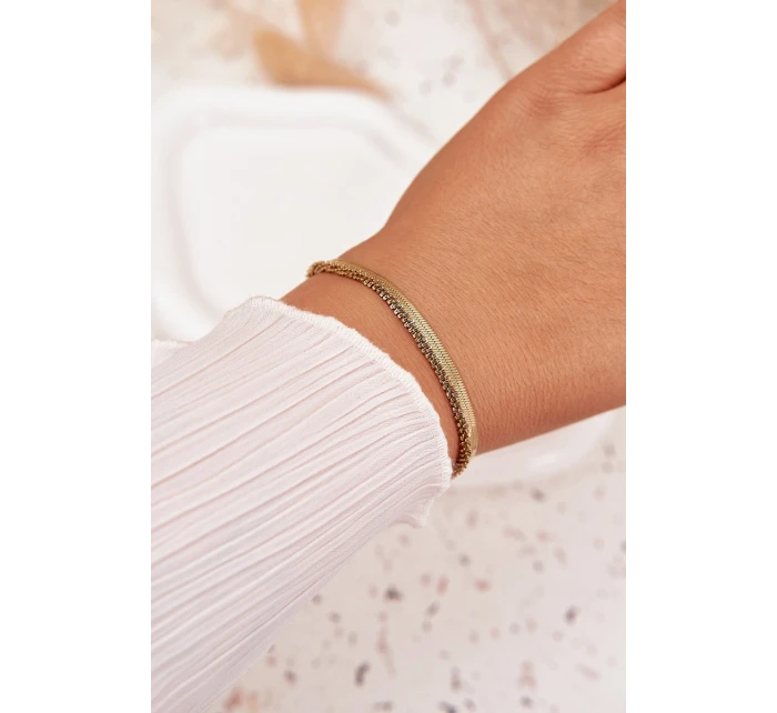 Dvojitý náramek ze nerezové oceli zlatý Dvojitý náramek ze nerezové oceli zlatý