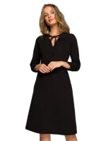 S325 Priliehavé šaty s viazaným výstrihom - kráľovsky modré