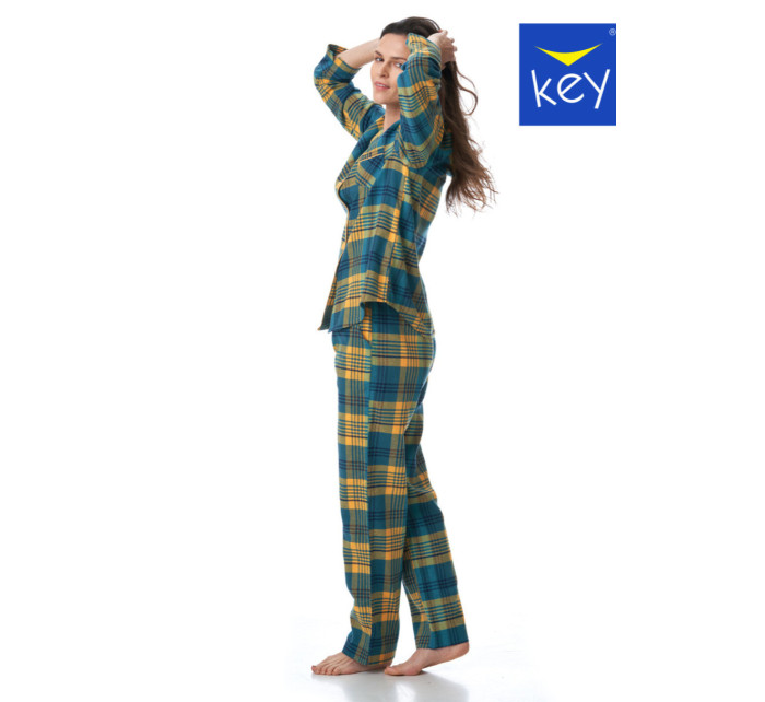 Dámske pyžamo LNS 407 B23 zelená/žltá - Key