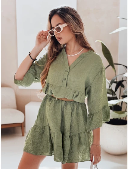 Letní mušelínové šaty tmavě zelené Dstreet model 21989663 - FashionStreet